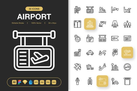 Airport Icon Pack: Graphics and Icons for Crafting