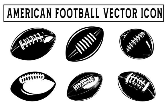 American Football Icon Silhouette: Graphics & Illustrations