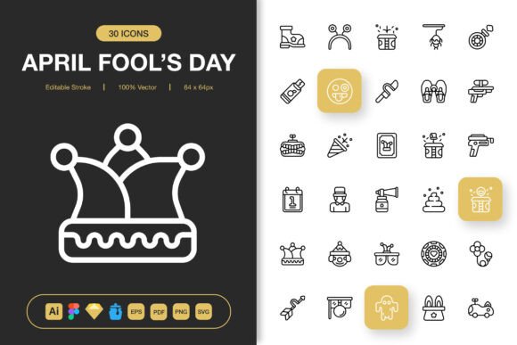 April Fool's Day Icons Graphics