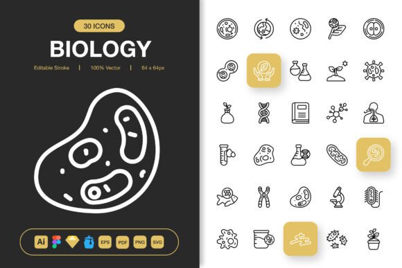 Biology Icons: Graphics for Creative Sellers
