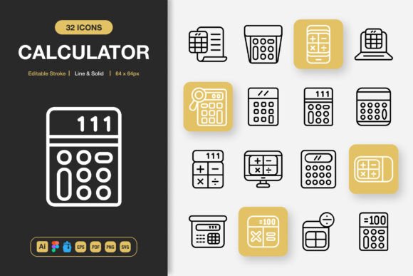 Calculator Icons for Graphic Design