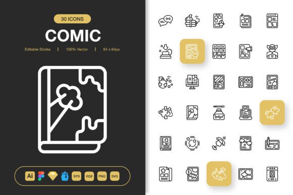 Comic Icons: Graphic Design with a Playful Edge