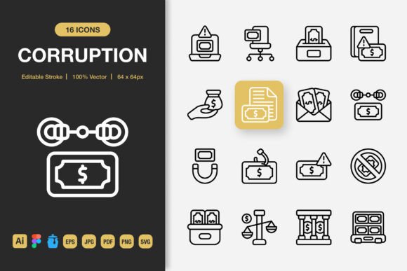 Corruption Outline Icons