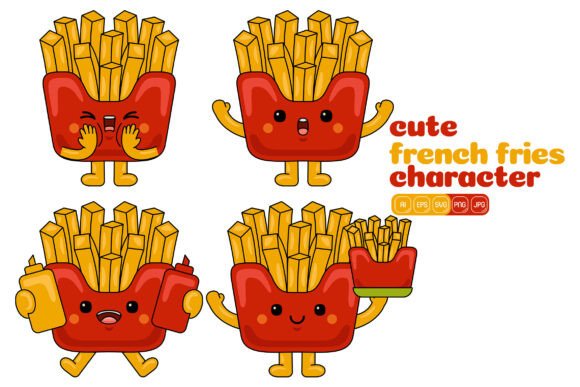 Cute French Fries Mascot Vector Pack 04 Review