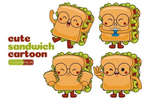Cute Sandwich Mascot Graphics & Illustrations Review