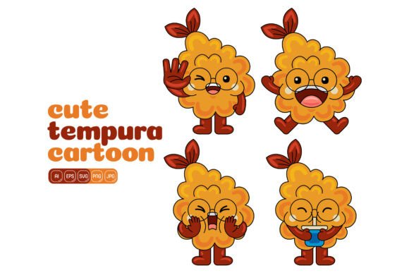 Cute Tempura Mascot Vector Pack 03: Graphics & Illustrations