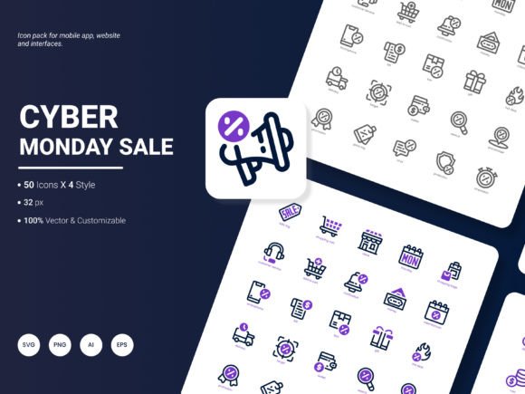 Cyber Monday Sale Icon Pack: Premium Graphics and Icons