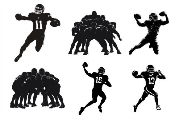 Defensive Tackle Vector Silhouette: Graphics & Illustrations