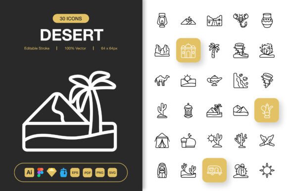 Desert Icon Pack: Graphics and Icons for Creative Design
