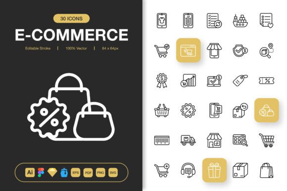 E-commerce Icons for Graphic Design