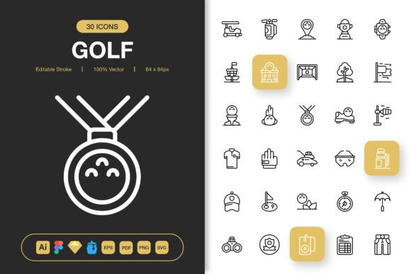 Golf Icon Pack: Graphics and Icons for Digital Sellers