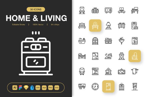 Home and Living Icons: Graphics and Icons for Real Crafting