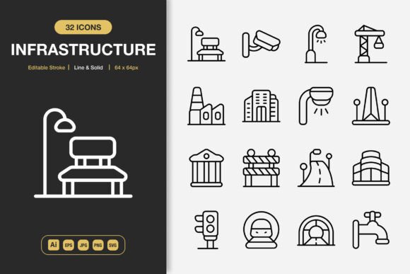 Infrastructure Icons: Essential Graphics for Crafters