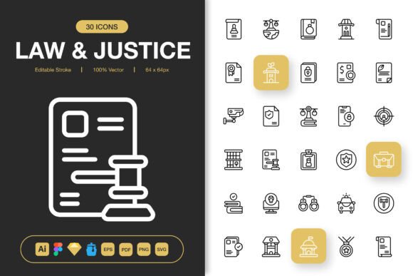 Law and Justice Icons Pack: Graphics for Real Business