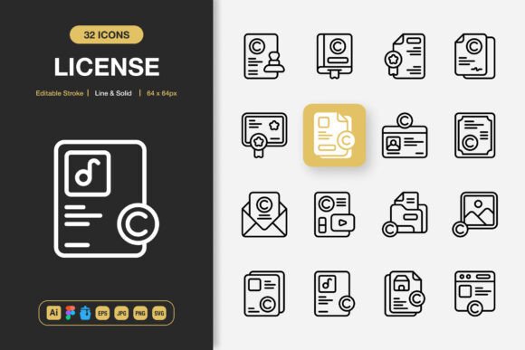License Icons: Premium Graphics for Modern Branding