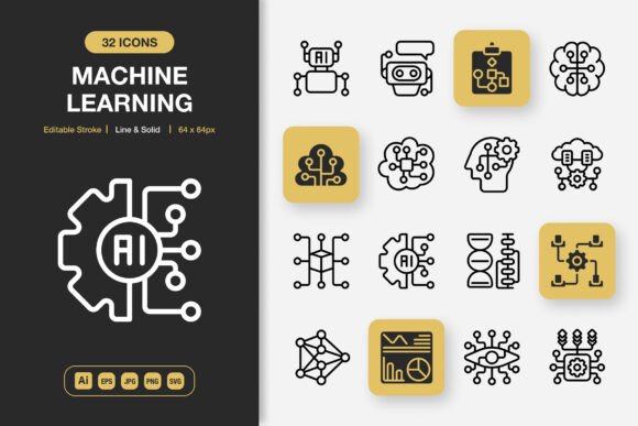 Machine Learning Icons: Premium Graphics for Modern Blogs
