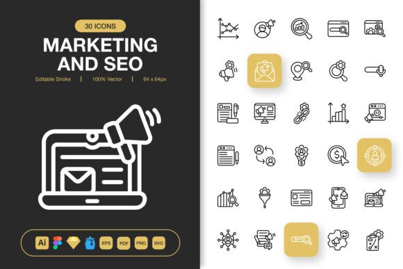 Marketing and Seo Icons: Graphics and Icons for Modern Design
