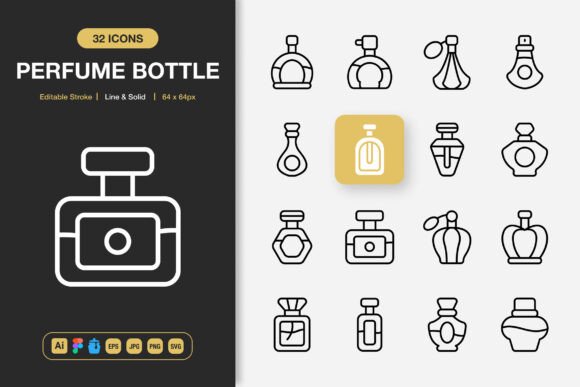 Perfume Bottle Icons: Graphics for Creative Design