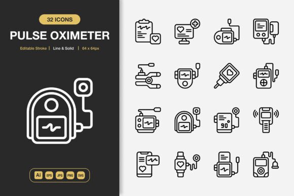Pulse Oximeter Icons: Premium Graphics for Modern Brands