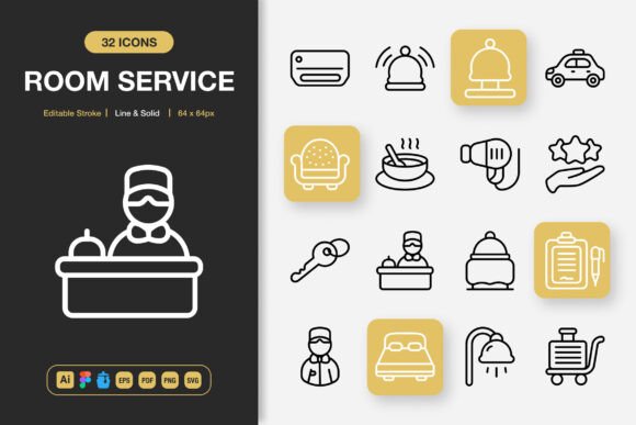 Room Service Icons: Graphics for Every Project