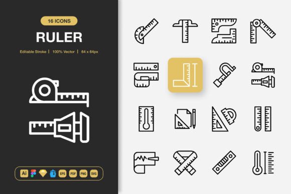 Ruler Icons for Graphic Design