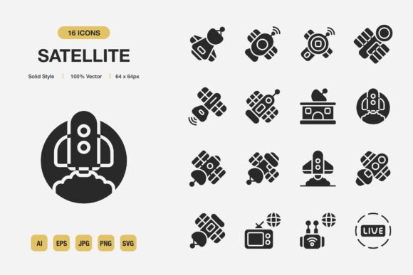 Satellite Solid Icons: Graphics for Crafting