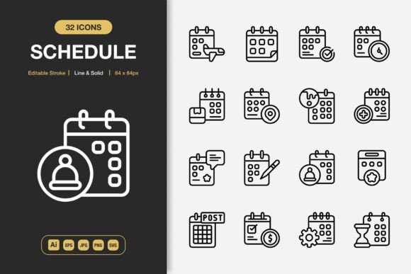 Schedule Icons: Premium Graphics for Modern Brands